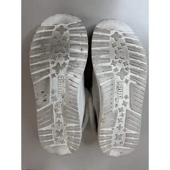 Hey Dude Women's Britt Shoes 9 Herringbone Cream Faux Fur Trim Comfort Cozy - Picture 12 of 13